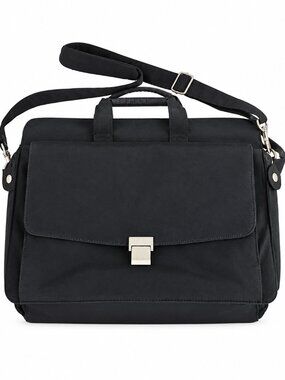 Jourdan Black Nylon Laptop Briefcase Shoulder Bag Business Work Computer Case